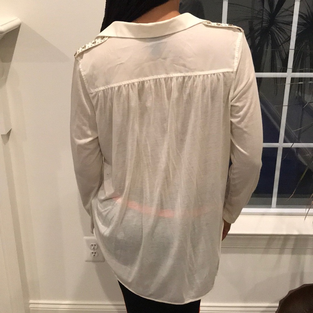 Cream button up - Picture 3 of 4